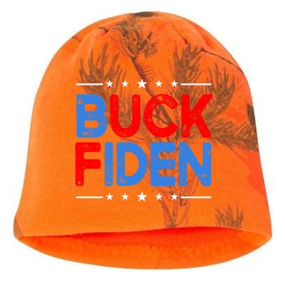 Anti Biden Funny Impeach Joe Biden Buck Fiden Cool Gift Kati - Camo Knit Beanie