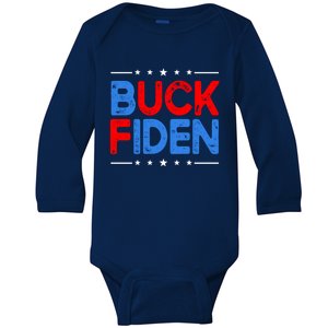 Anti Biden Funny Impeach Joe Biden Buck Fiden Cool Gift Baby Long Sleeve Bodysuit