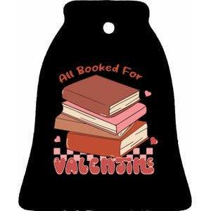 All Booked For Valentines Teacher Ceramic Bell Ornament