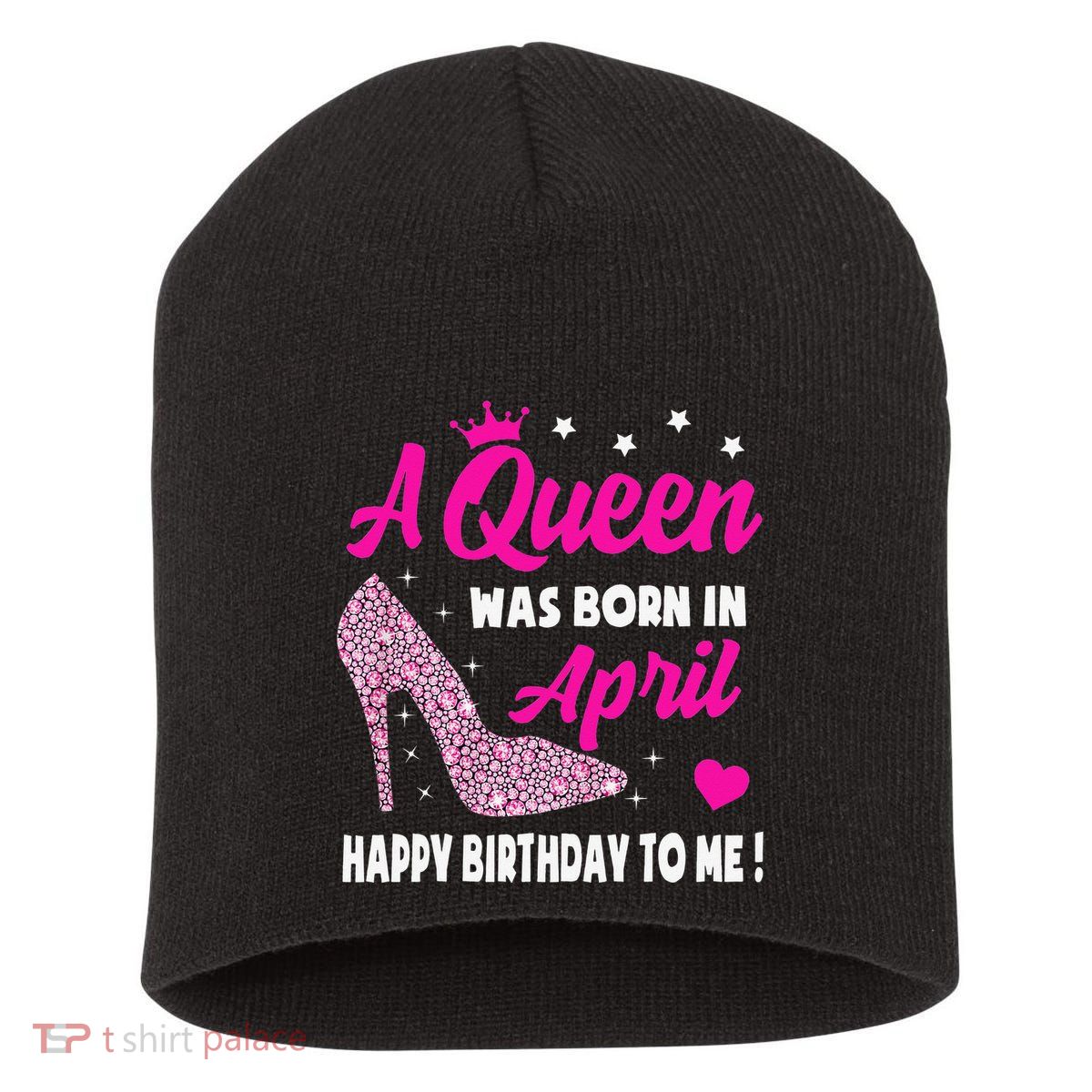 April Birthday For Wo Queen Born In April Short Acrylic Beanie