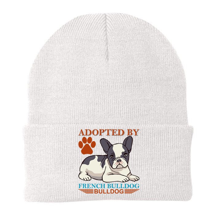 Adopted By French Bulldog Knit Cap Winter Beanie