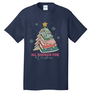 All Booked For Christmas Christmas Book Tree Light Funny ChristmasChristmas G Tall T-Shirt