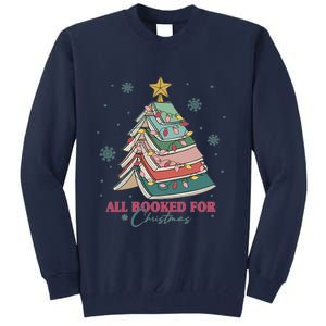 All Booked For Christmas Christmas Book Tree Light Funny ChristmasChristmas G Tall Sweatshirt