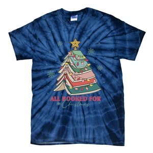 All Booked For Christmas Christmas Book Tree Light Funny ChristmasChristmas G Tie-Dye T-Shirt