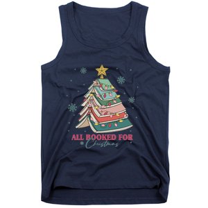 All Booked For Christmas Christmas Book Tree Light Funny ChristmasChristmas G Tank Top