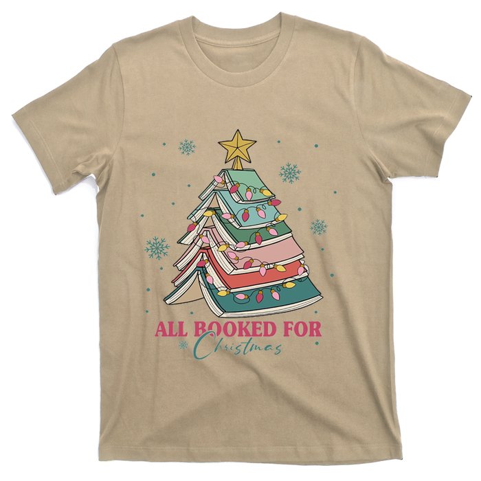 All Booked For Christmas Christmas Book Tree Light Funny ChristmasChristmas G T-Shirt