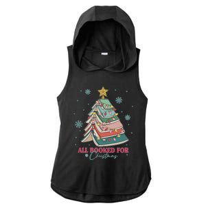 All Booked For Christmas Book Tree Xmas Teacher School Gift Ladies PosiCharge Tri-Blend Wicking Draft Hoodie Tank