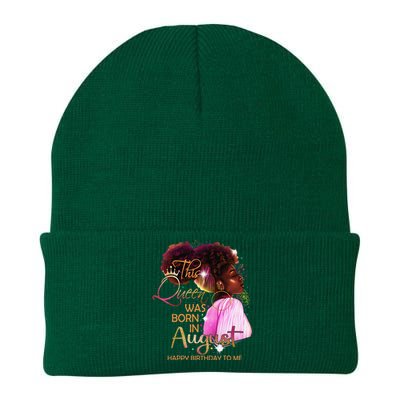 August Birthday Funny Melanin Afro Queen Black Wo Knit Cap Winter Beanie