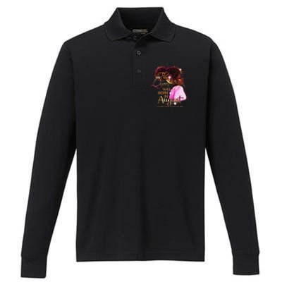 August Birthday Funny Melanin Afro Queen Black Wo Performance Long Sleeve Polo