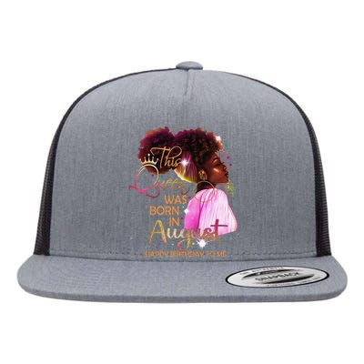 August Birthday Funny Melanin Afro Queen Black Wo Flat Bill Trucker Hat