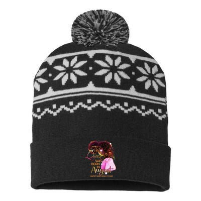 August Birthday Funny Melanin Afro Queen Black Wo USA-Made Snowflake Beanie