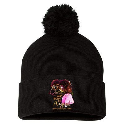 August Birthday Funny Melanin Afro Queen Black Wo Pom Pom 12in Knit Beanie