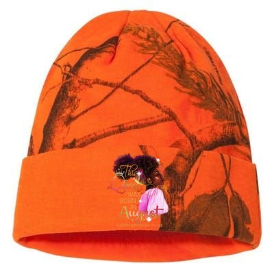 August Birthday Funny Melanin Afro Queen Black Wo Kati Licensed 12" Camo Beanie