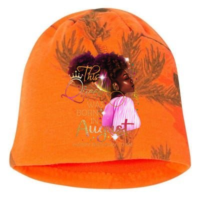 August Birthday Funny Melanin Afro Queen Black Wo Kati - Camo Knit Beanie