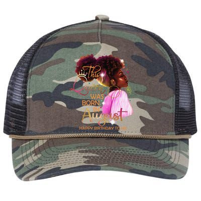 August Birthday Funny Melanin Afro Queen Black Wo Retro Rope Trucker Hat Cap