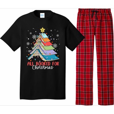 All Booked For Christmas Book Christmas Tree Lights Cool Gift Pajama Set