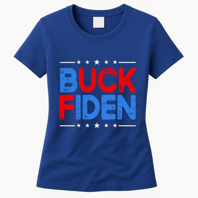 Anti Biden Funny Impeach Joe Biden Buck Fiden Great Gift Womens T-Shirt
