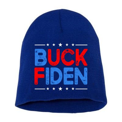 Anti Biden Funny Impeach Joe Biden Buck Fiden Great Gift Short Acrylic Beanie