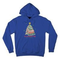 All Booked For Christmas Vintage Librarian Xmas Tree Lights Gift Tall Hoodie