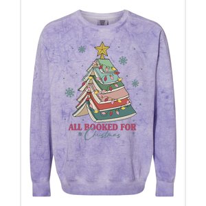 All Booked For Christmas Colorblast Crewneck Sweatshirt