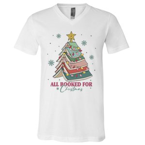 All Booked For Christmas V-Neck T-Shirt