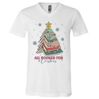 All Booked For Christmas V-Neck T-Shirt