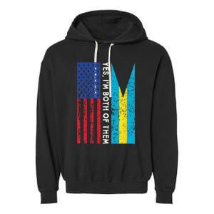 American Bahamian Flag Bahamas Island Flag Bahamian Travel Garment-Dyed Fleece Hoodie