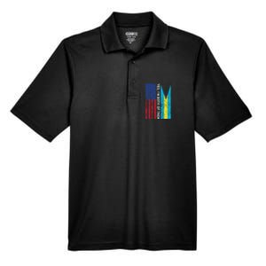 American Bahamian Flag Bahamas Island Flag Bahamian Travel Men's Origin Performance Pique Polo