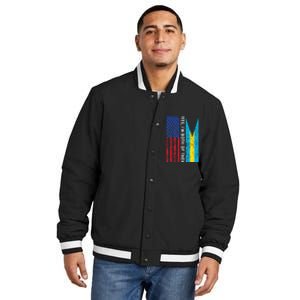 American Bahamian Flag Bahamas Island Flag Bahamian Travel Insulated Varsity Jacket