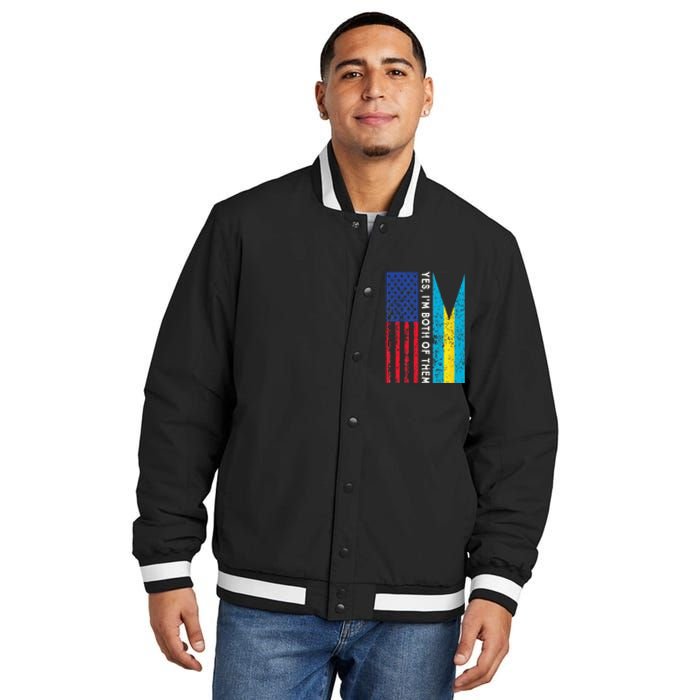 American Bahamian Flag Bahamas Island Flag Bahamian Travel Insulated Varsity Jacket