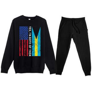 American Bahamian Flag Bahamas Island Flag Bahamian Travel Premium Crewneck Sweatsuit Set