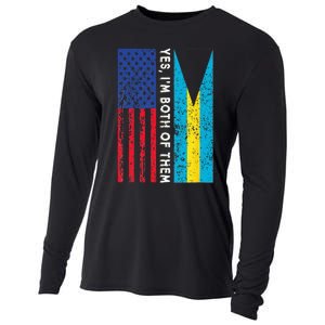 American Bahamian Flag Bahamas Island Flag Bahamian Travel Cooling Performance Long Sleeve Crew