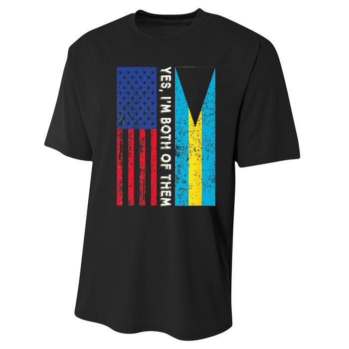 American Bahamian Flag Bahamas Island Flag Bahamian Travel Performance Sprint T-Shirt