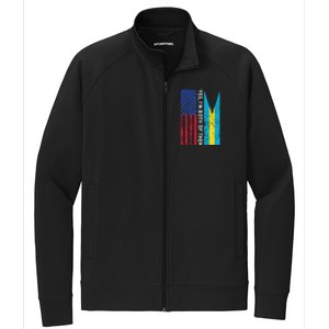 American Bahamian Flag Bahamas Island Flag Bahamian Travel Stretch Full-Zip Cadet Jacket