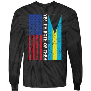 American Bahamian Flag Bahamas Island Flag Bahamian Travel Tie-Dye Long Sleeve Shirt