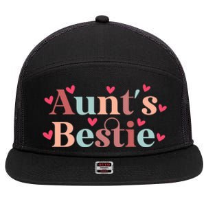 Aunts Bestie From Auntie To Niece Funny Gift 7 Panel Mesh Trucker Snapback Hat