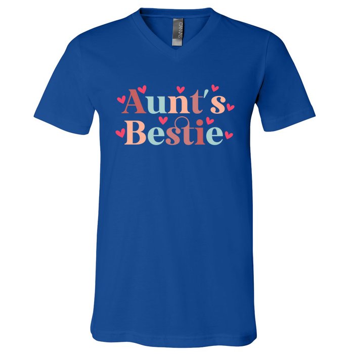 Aunts Bestie From Auntie To Niece Funny Gift V-Neck T-Shirt