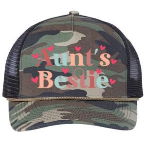 Aunts Bestie From Auntie To Niece Funny Gift Retro Rope Trucker Hat Cap