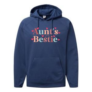 Aunts Bestie From Auntie To Niece Funny Gift Performance Fleece Hoodie