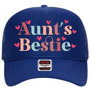 Aunts Bestie From Auntie To Niece Funny Gift High Crown Mesh Back Trucker Hat