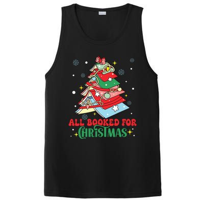 All Booked For Christmas Groovy Christmas Book Tree Squad PosiCharge Competitor Tank