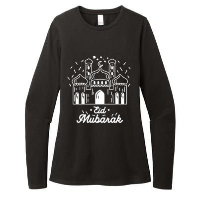 Arabic Blessed Feast Muslim Holiday Eid Al Fitr Eid Mubarak Gift Womens CVC Long Sleeve Shirt