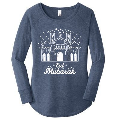 Arabic Blessed Feast Muslim Holiday Eid Al Fitr Eid Mubarak Gift Women's Perfect Tri Tunic Long Sleeve Shirt