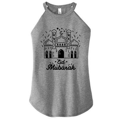 Arabic Blessed Feast Muslim Holiday Eid Al Fitr Eid Mubarak Gift Women's Perfect Tri Rocker Tank