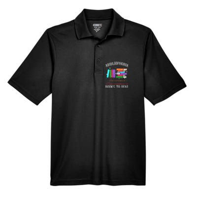 Abibliophobia Bibliophilia Fear Read Bibliophile Bookworm Men's Origin Performance Pique Polo