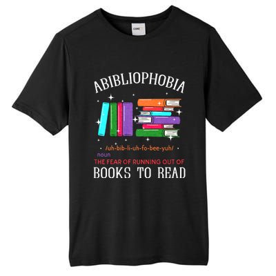 Abibliophobia Bibliophilia Fear Read Bibliophile Bookworm Tall Fusion ChromaSoft Performance T-Shirt