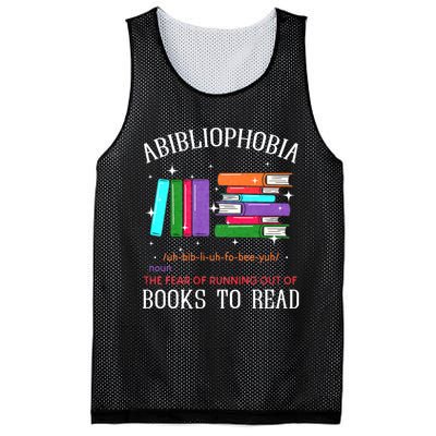 Abibliophobia Bibliophilia Fear Read Bibliophile Bookworm Mesh Reversible Basketball Jersey Tank