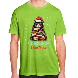 All Booked For Christmas Black Cat Santa Teacher Books Tree Great Gift Adult ChromaSoft Performance T-Shirt