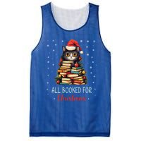 All Booked For Christmas Black Cat Santa Teacher Books Tree Great Gift Mesh Reversible Basketball Jersey Tank