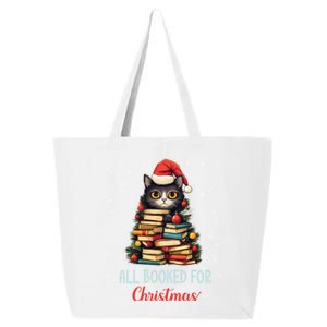 All Booked For Christmas Black Cat Santa Teacher Books Tree Great Gift 25L Jumbo Tote